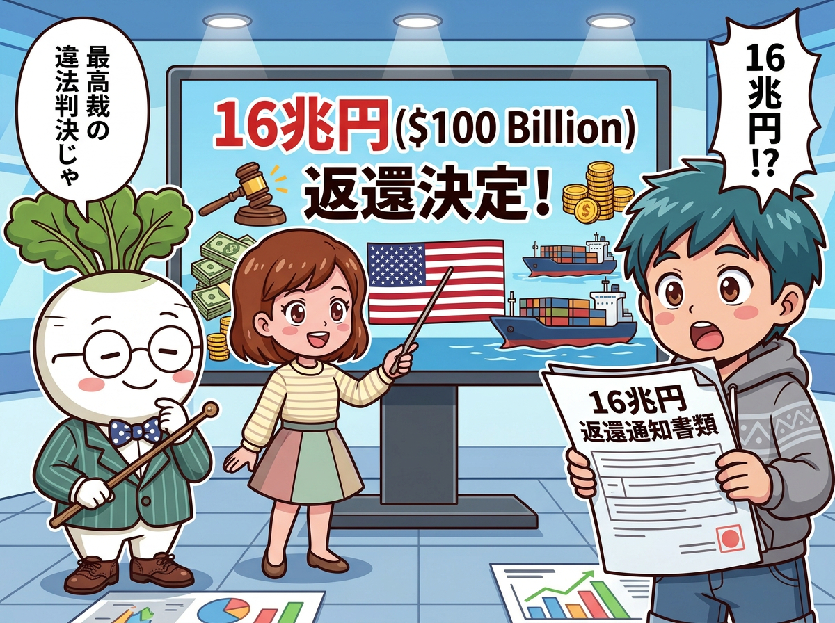 【16兆円返還】トランプ関税違法判決！理由と影響 | カブ先生のお金の学校