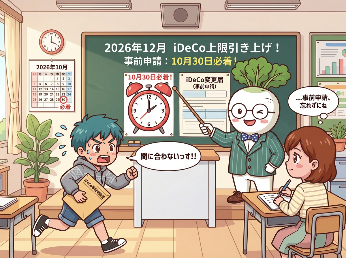 iDeCo上限引き上げ、12月増額は10月末必着！電子申請不可の罠と手続きガイド | カブ先生のお金の学校