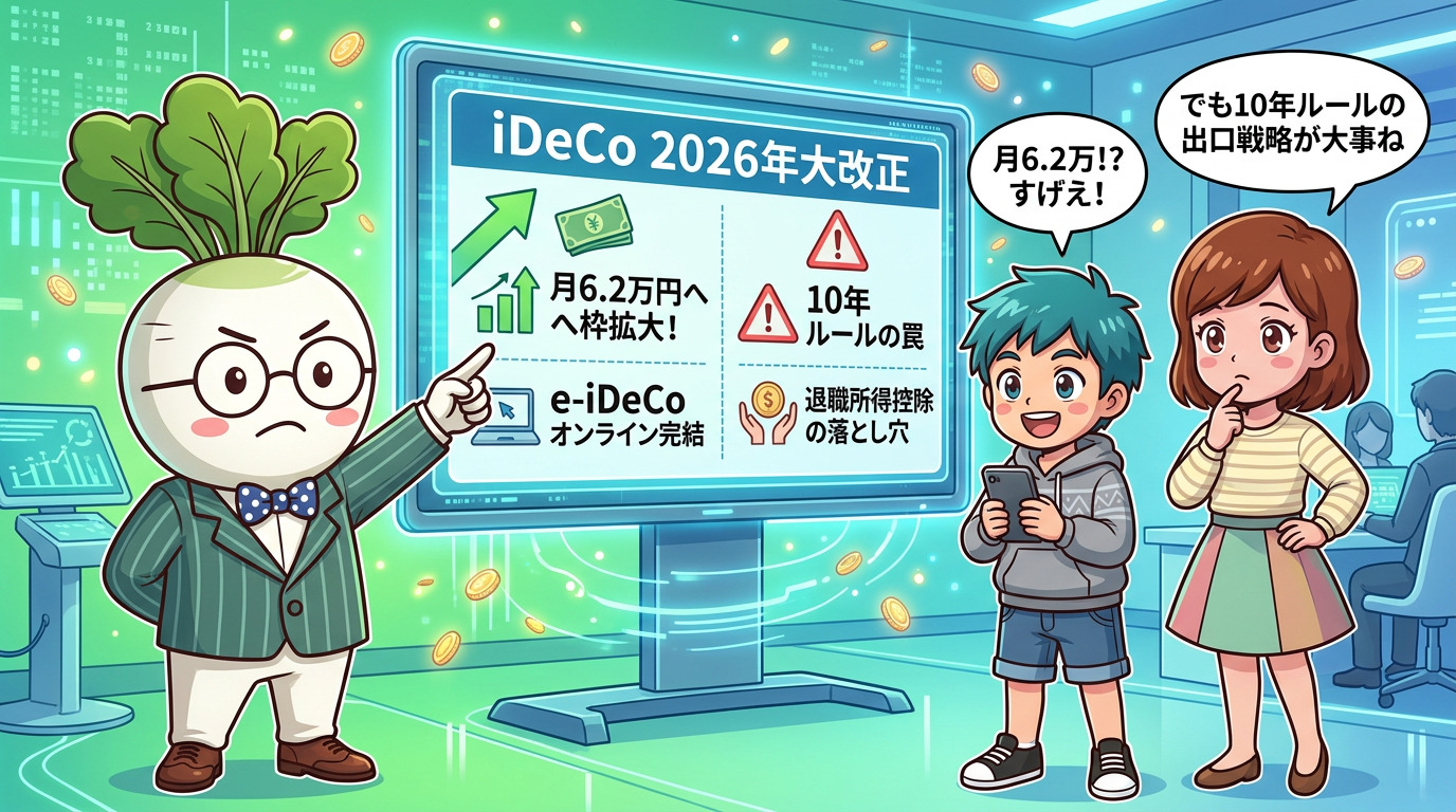 iDeCo上限6.2万円拡大と10年ルールの罠！e-iDeCo活用法と税制大改正を徹底解剖