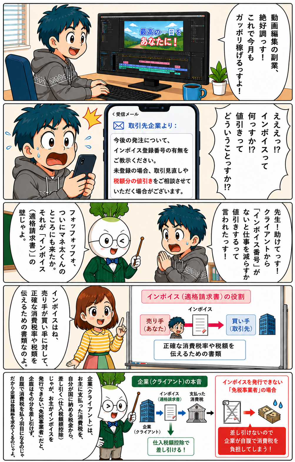 副業動画編集とインボイスの罠